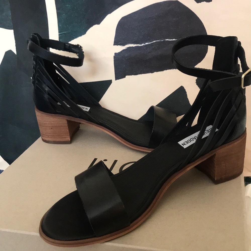 Black Strapped Sandals (Never Worn-Brand New)